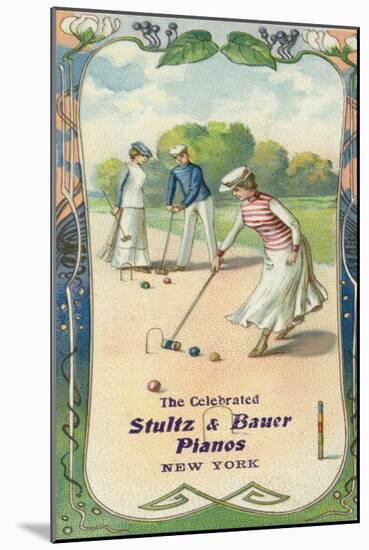 Men and Women Playing Croquet-null-Mounted Giclee Print