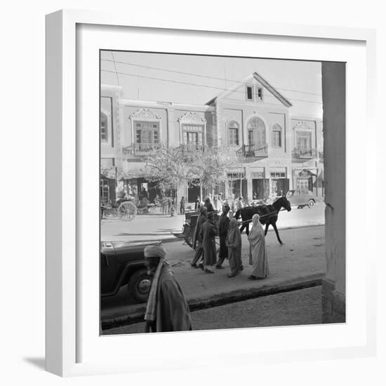 Men and Women, Wearing the Traditional Burqa, Walk Along a Street in Kabul-null-Framed Photographic Print