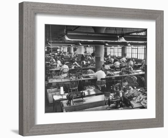 Men and Women Working in Clothing Factory-Ralph Morse-Framed Premium Photographic Print