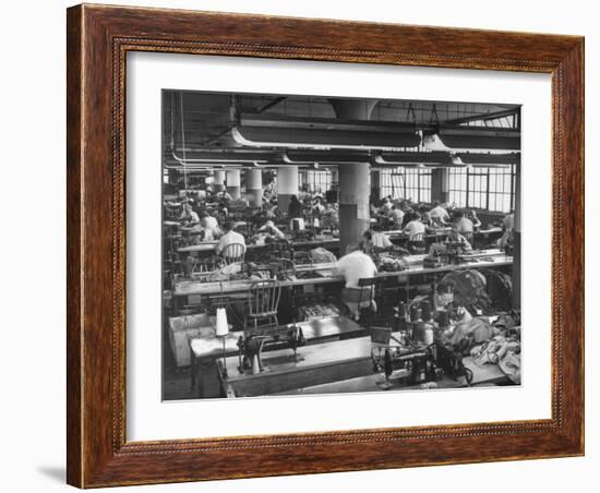 Men and Women Working in Clothing Factory-Ralph Morse-Framed Premium Photographic Print