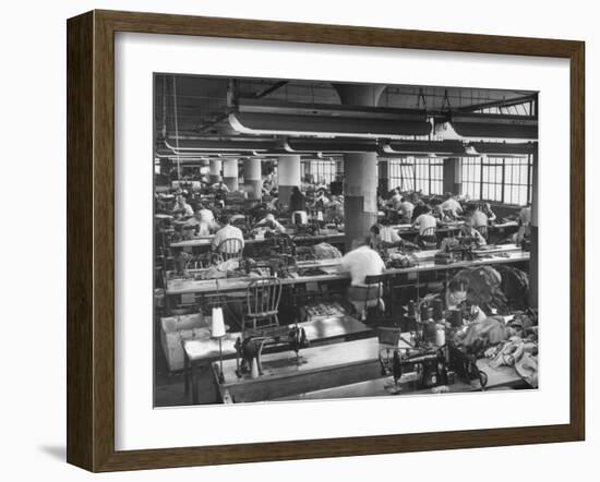 Men and Women Working in Clothing Factory-Ralph Morse-Framed Photographic Print