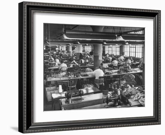 Men and Women Working in Clothing Factory-Ralph Morse-Framed Photographic Print