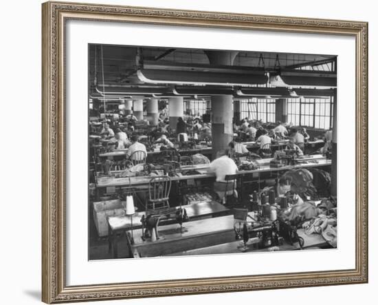 Men and Women Working in Clothing Factory-Ralph Morse-Framed Photographic Print