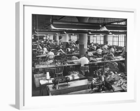 Men and Women Working in Clothing Factory-Ralph Morse-Framed Photographic Print