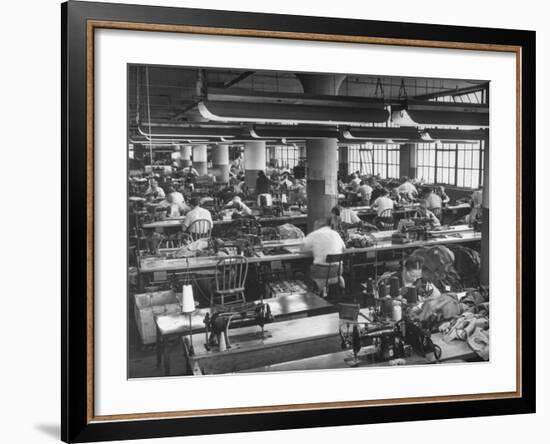 Men and Women Working in Clothing Factory-Ralph Morse-Framed Photographic Print