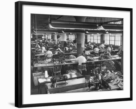 Men and Women Working in Clothing Factory-Ralph Morse-Framed Photographic Print