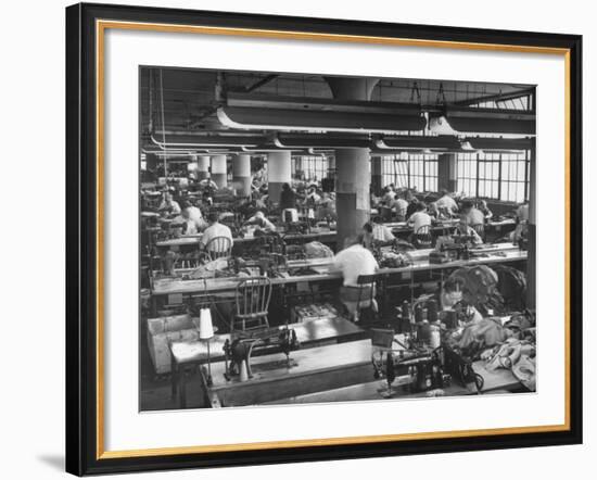 Men and Women Working in Clothing Factory-Ralph Morse-Framed Photographic Print