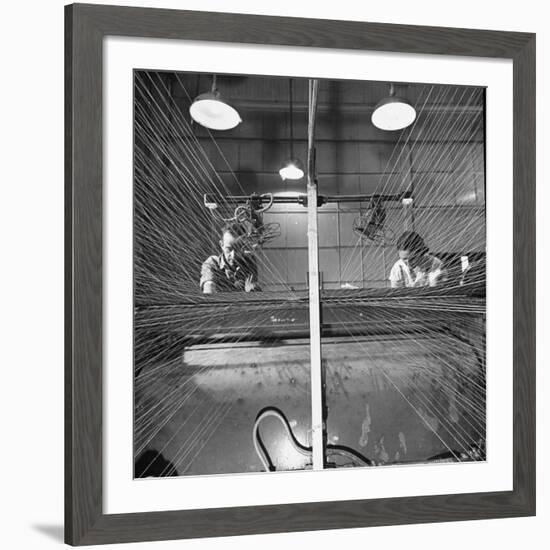 Men and Women Working Together in the Textile Factory-Carl Mydans-Framed Premium Photographic Print