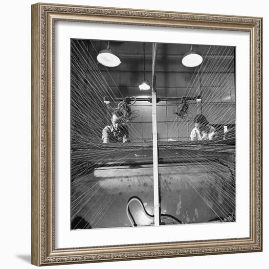 Men and Women Working Together in the Textile Factory-Carl Mydans-Framed Photographic Print