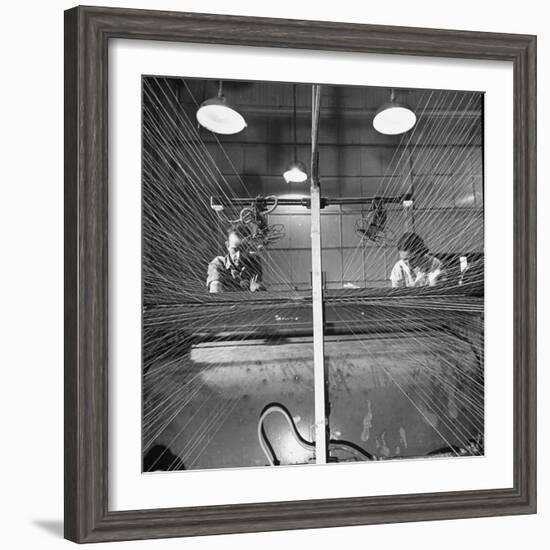 Men and Women Working Together in the Textile Factory-Carl Mydans-Framed Photographic Print