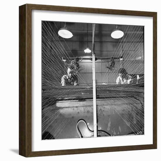 Men and Women Working Together in the Textile Factory-Carl Mydans-Framed Photographic Print