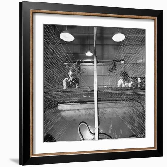 Men and Women Working Together in the Textile Factory-Carl Mydans-Framed Photographic Print