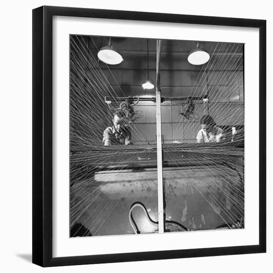 Men and Women Working Together in the Textile Factory-Carl Mydans-Framed Photographic Print