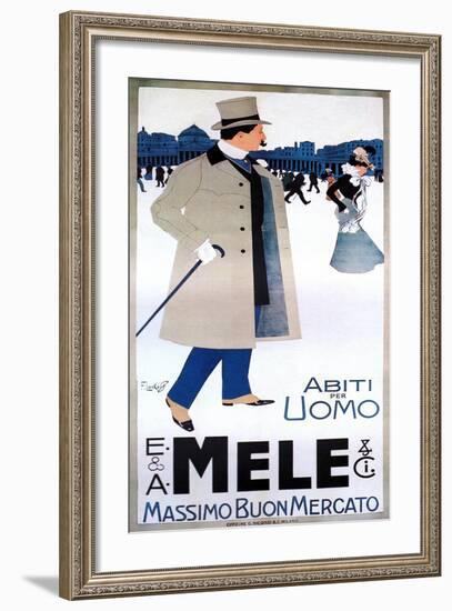 Men are Seen in the Plaza in Mele Fashion-Franz Laskoff-Framed Art Print