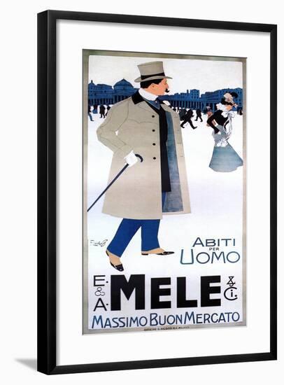 Men are Seen in the Plaza in Mele Fashion-Franz Laskoff-Framed Art Print