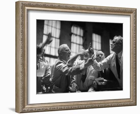 Men Arguing over Stock Exchanges-Ralph Morse-Framed Photographic Print