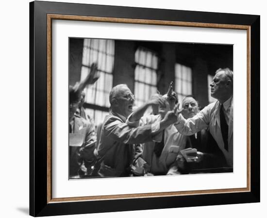 Men Arguing over Stock Exchanges-Ralph Morse-Framed Photographic Print