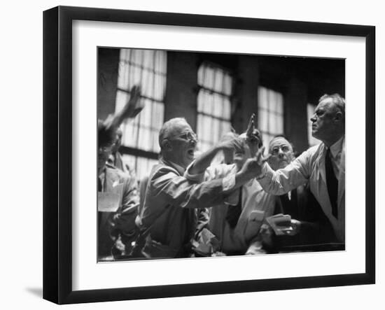 Men Arguing over Stock Exchanges-Ralph Morse-Framed Photographic Print