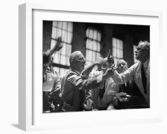 Men Arguing over Stock Exchanges-Ralph Morse-Framed Photographic Print