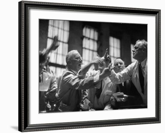 Men Arguing over Stock Exchanges-Ralph Morse-Framed Photographic Print