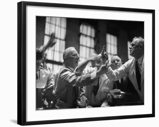 Men Arguing over Stock Exchanges-Ralph Morse-Framed Photographic Print