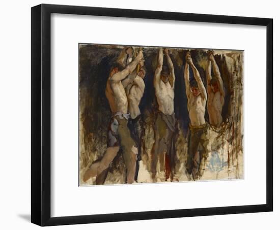 Men at an Anvil, Study for The Spirit of Vulcan, c.1904-8-Edwin Austin Abbey-Framed Giclee Print