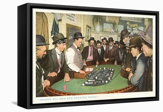 Men at Gambling Table-null-Framed Stretched Canvas