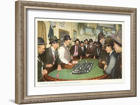 Men at Gambling Table-null-Framed Art Print