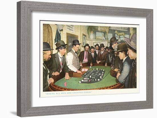 Men at Gambling Table-null-Framed Art Print