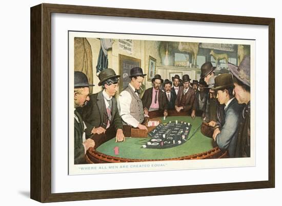 Men at Gambling Table-null-Framed Art Print
