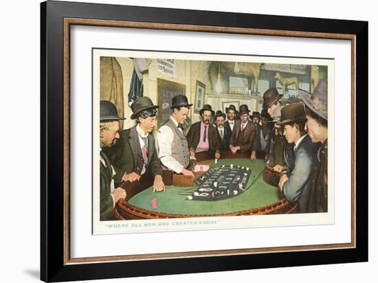 Men at Gambling Table-null-Framed Art Print