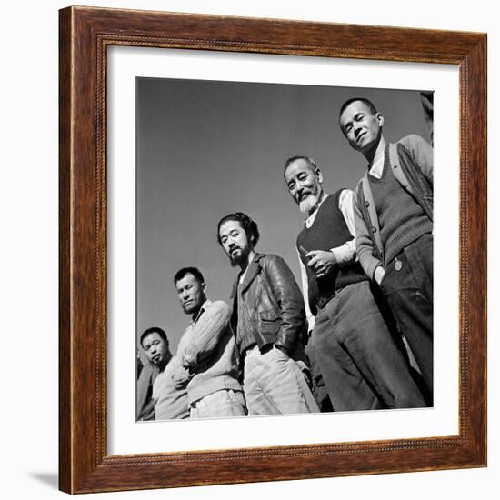 Men at Japanese Internment Camp, Tule Lake, Ca-Carl Mydans-Framed Photographic Print