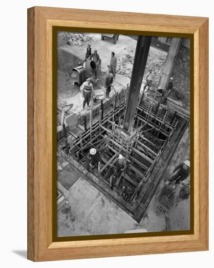 Men at Work at a Construction Site, Gainsborough, Lincolnshire, 1960-Michael Walters-Framed Premier Image Canvas