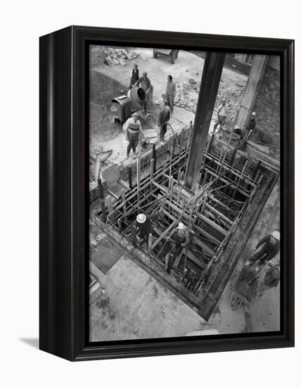 Men at Work at a Construction Site, Gainsborough, Lincolnshire, 1960-Michael Walters-Framed Premier Image Canvas