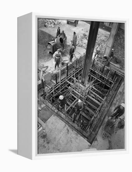 Men at Work at a Construction Site, Gainsborough, Lincolnshire, 1960-Michael Walters-Framed Premier Image Canvas