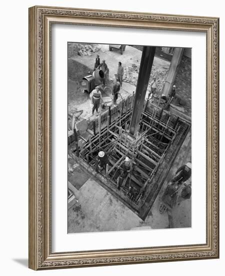 Men at Work at a Construction Site, Gainsborough, Lincolnshire, 1960-Michael Walters-Framed Photographic Print