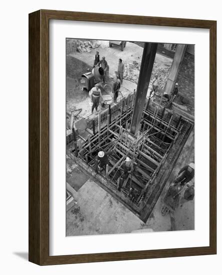 Men at Work at a Construction Site, Gainsborough, Lincolnshire, 1960-Michael Walters-Framed Photographic Print