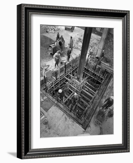 Men at Work at a Construction Site, Gainsborough, Lincolnshire, 1960-Michael Walters-Framed Photographic Print