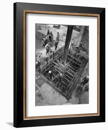 Men at Work at a Construction Site, Gainsborough, Lincolnshire, 1960-Michael Walters-Framed Photographic Print