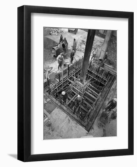 Men at Work at a Construction Site, Gainsborough, Lincolnshire, 1960-Michael Walters-Framed Photographic Print