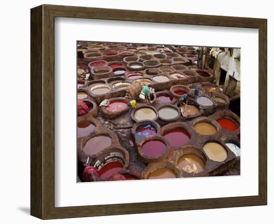 Men at Work in the Tanneries, Medina, Fez, Morocco, North Africa, Africa-Simon Montgomery-Framed Photographic Print