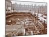 Men Building the Camden Town Sub-Station, London, 1908-null-Mounted Premium Photographic Print