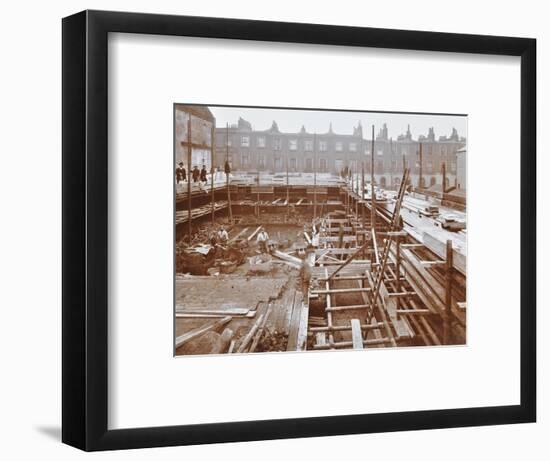 Men Building the Camden Town Sub-Station, London, 1908-null-Framed Photographic Print
