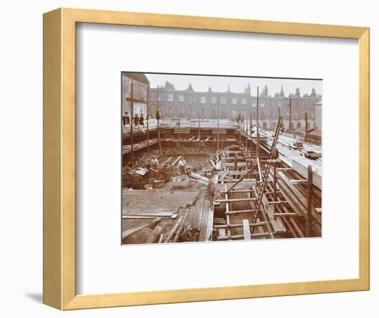 Men Building the Camden Town Sub-Station, London, 1908-null-Framed Photographic Print