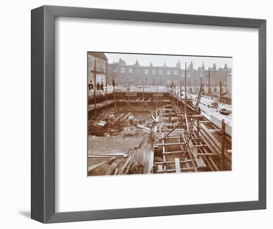 Men Building the Camden Town Sub-Station, London, 1908-null-Framed Photographic Print