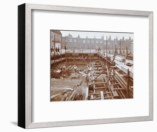 Men Building the Camden Town Sub-Station, London, 1908-null-Framed Photographic Print