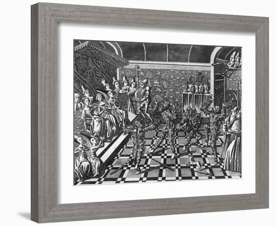 Men Burnt Alive at a Party-J. Harris-Framed Art Print