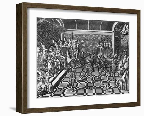 Men Burnt Alive at a Party-J. Harris-Framed Art Print