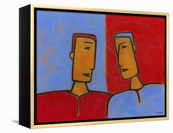 Men Conversing-Marie Bertrand-Framed Premier Image Canvas