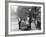 Men Eating Fresh Clams from a Pushcart Peddler in NYC's Italian Quarter-null-Framed Photo